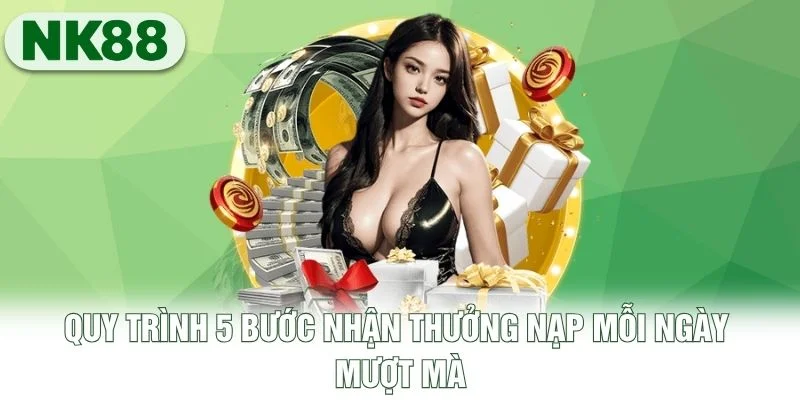 Quy trình 5 bước nhận thưởng nạp mỗi ngày mượt mà Quy trình 5 bước nhận thưởng nạp mỗi ngày mượt mà